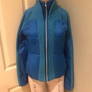 Lululemon zip up fitted jacket blue size 4.